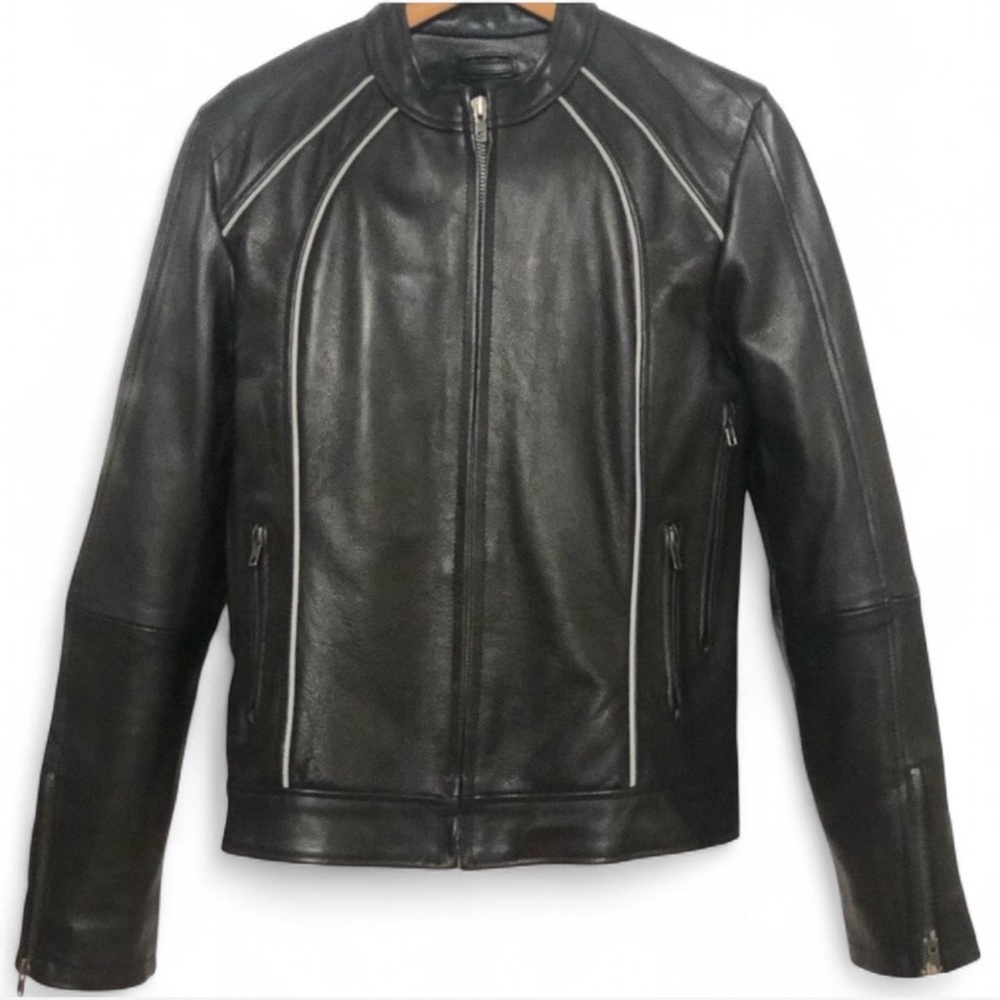 Unisex Black Leather Jacket